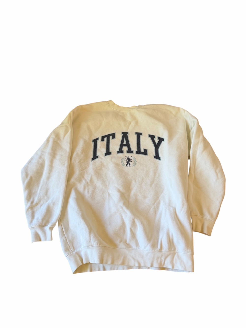 BP. Nordstrom Cream "Italy" Graphic Crewneck Sweatshirt, Oversized